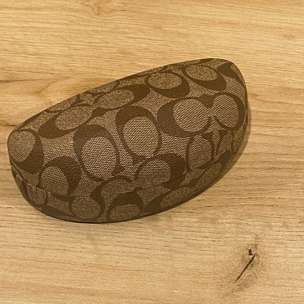 COACH Brown Patterned Sunglasses Case, used good shape! Case only!